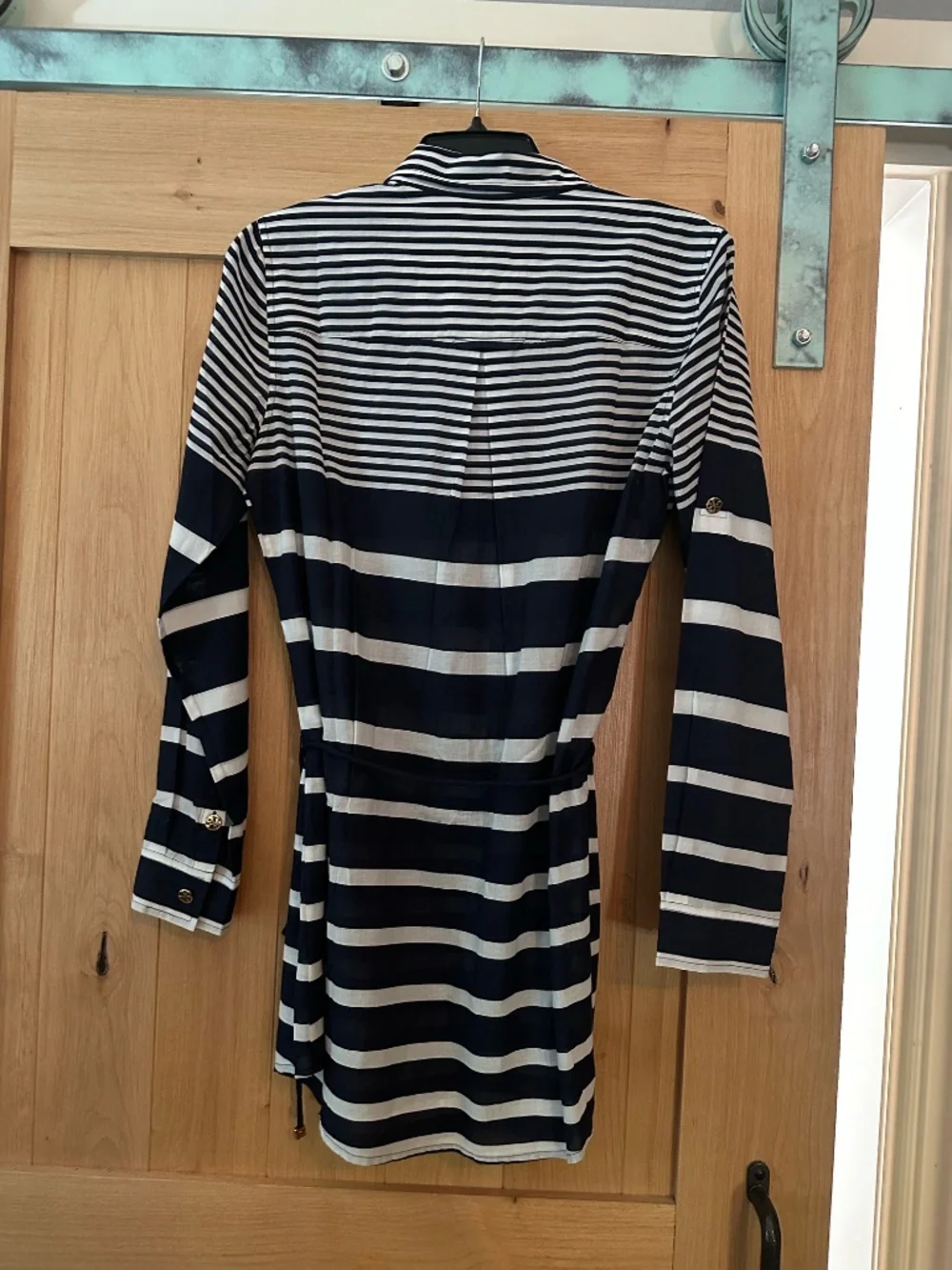 Tory Burch Brigitte Nautical Stripe Cotton Voile Cover Up Tunic NWT Small